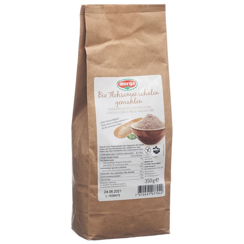 MORGA Flohsamenschalen gemahlen glutenfr Bio 350 g