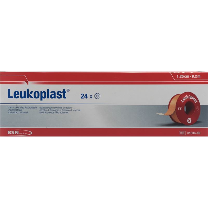 LEUKOPLAST Fixierpfla 9.2mx1.25cm hf o Ring 24 Stk