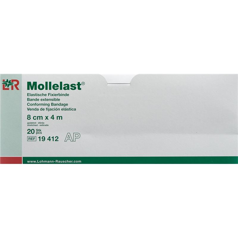 MOLLELAST Elast Fixierbinde 8cmx4m weiss 20 Stk