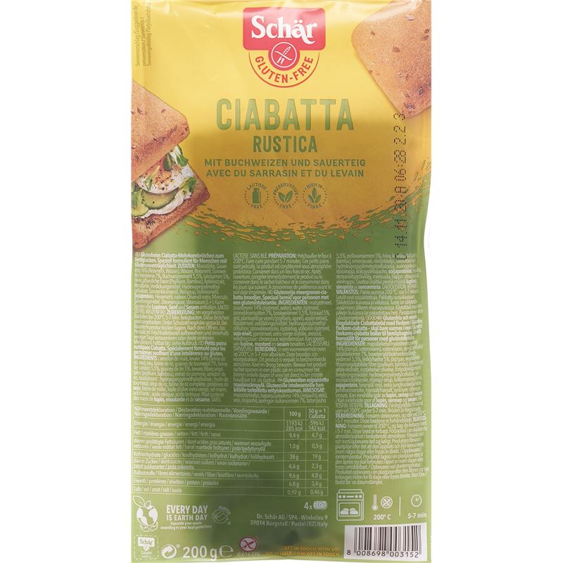 SCHÄR Ciabatta Rustica glutenfrei 4 x 50 g