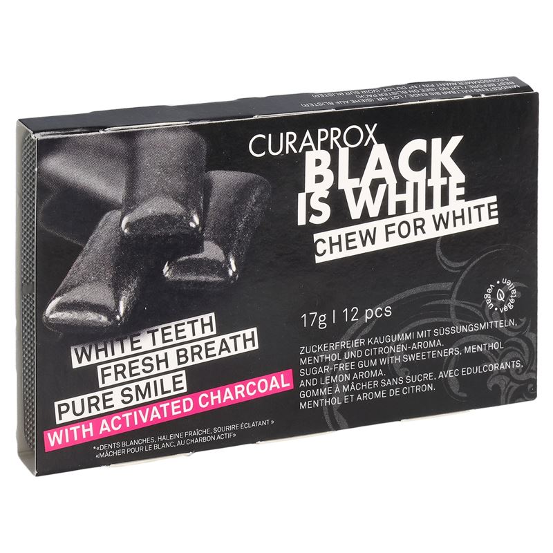 CURAPROX Black is White Kaugummi Blist 12 Stk