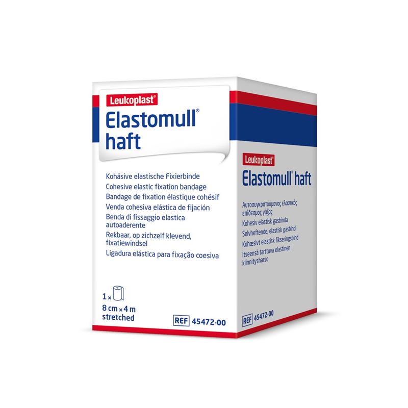 ELASTOMULL HAFT Gazebinde 4mx8cm weiss Rolle