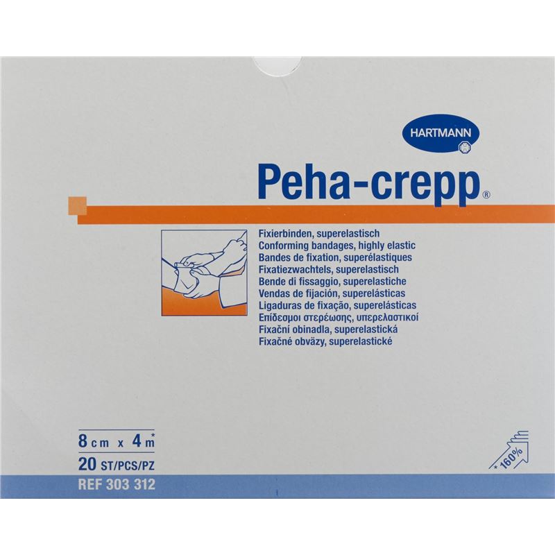 PEHA CREPP Kreppbinde 4mx8cm weiss 20 Stk