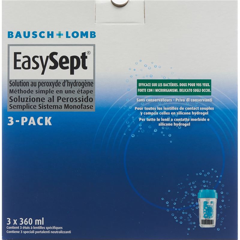 BAUSCH LOMB EasySept Peroxide 3 Pack 3 x 360 ml