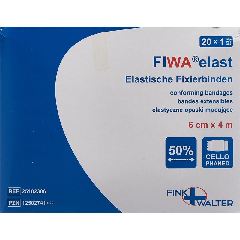 FIWA elast Fixierbinden 6cmx4m weiss Cellux 20 Stk