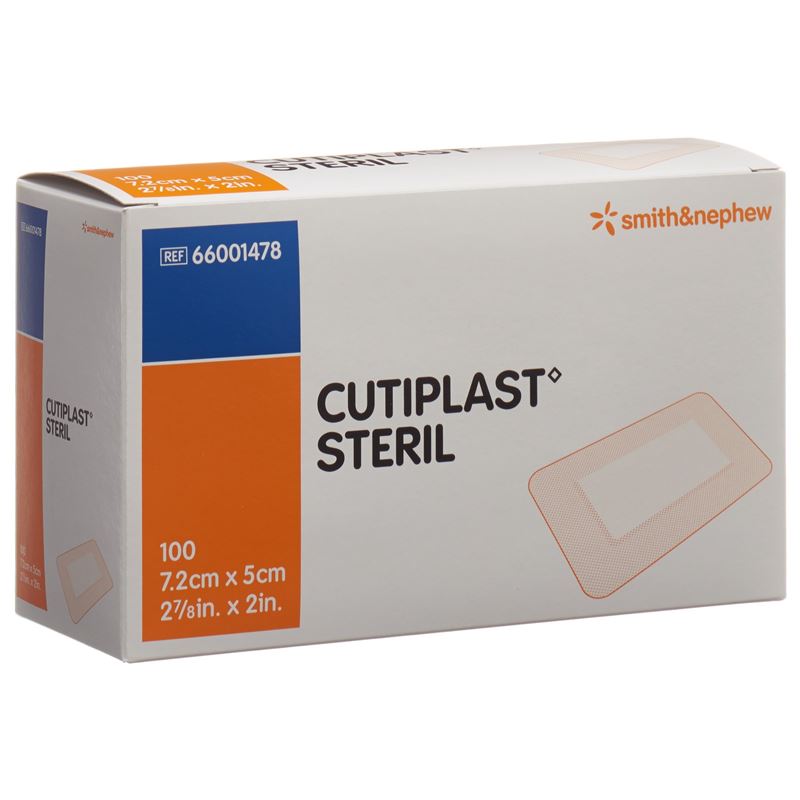 CUTIPLAST STERIL Wundverb 7.2cmx5cm weiss 100 Stk