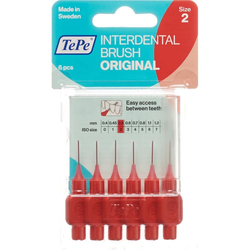 TEPE Interdental Brush 0.5mm rot Blist 6 Stk