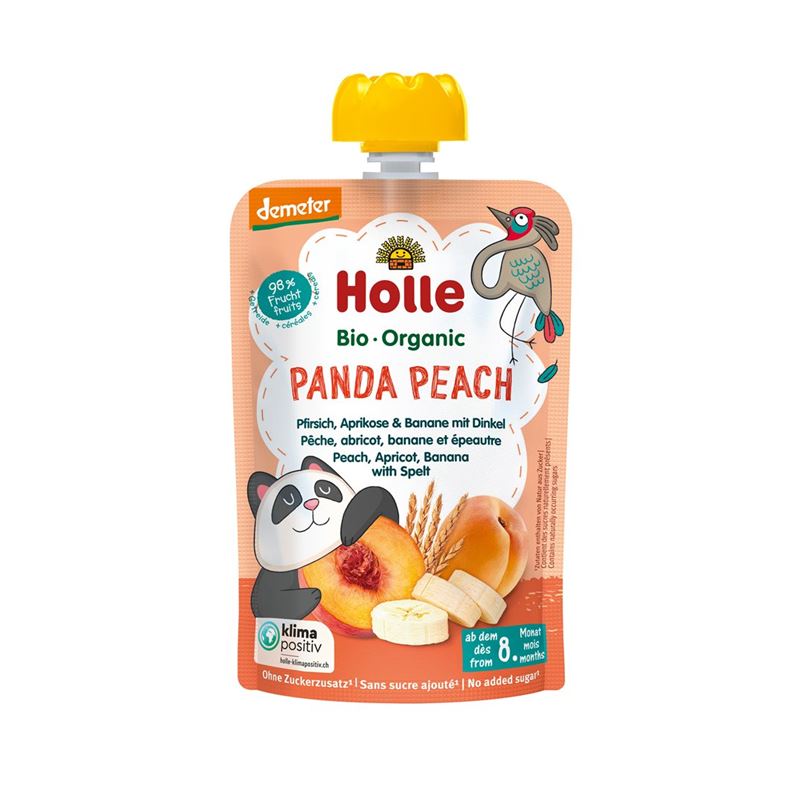 HOLLE Panda Peach Pouchy Pfir Apri Bana Dink 100 g