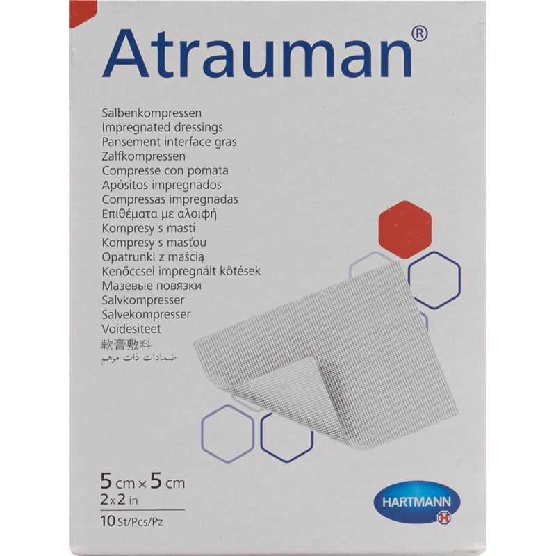 ATRAUMAN Salbenkompressen 5x5cm steril 10 Stk