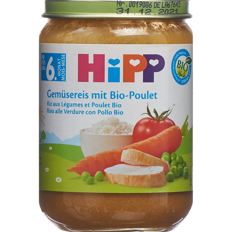 HIPP Gemüsereis mit Bio-Poulet Glas 190 g