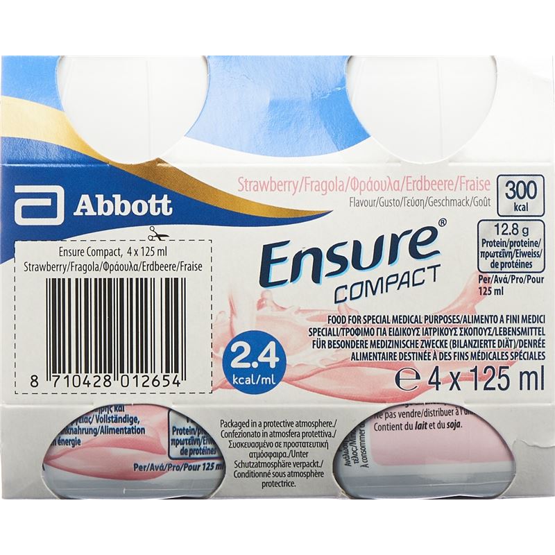 ENSURE Compact 2.4 kcal Drink Erdbeer 4 x 125 ml