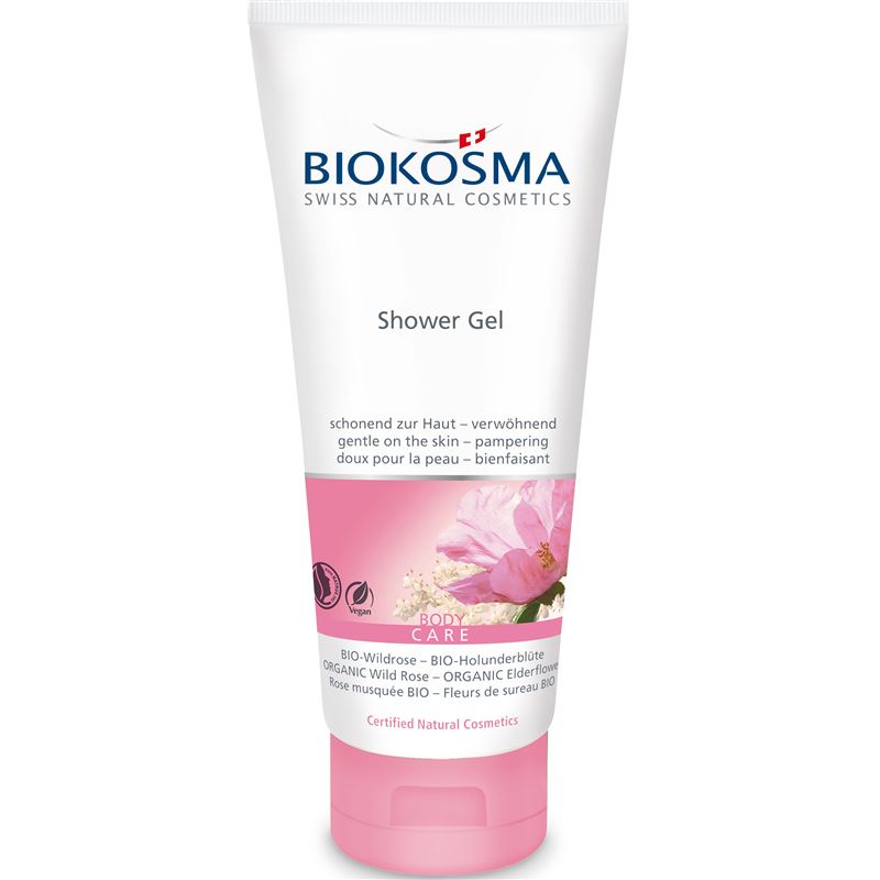 BIOKOSMA Shower Gel BIO-Wildrose Holunderbl 200 ml