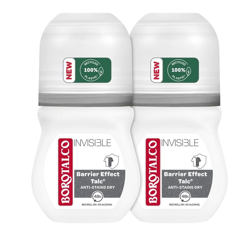 BOROTALCO Deo Invisible Roll on 2 x 50 ml