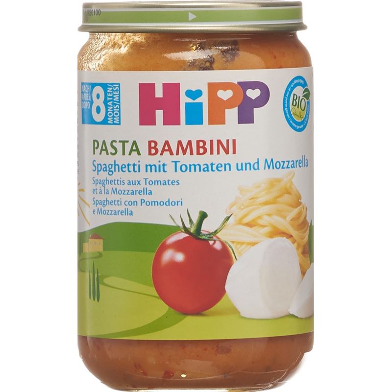 HIPP Pasta Bambini Spaghetti Tomat Mozzar 8M 220 g