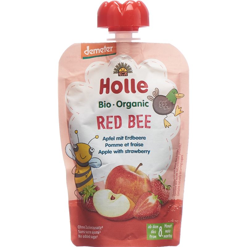 HOLLE Red Bee Pouchy Apfel Erdbeere 100 g