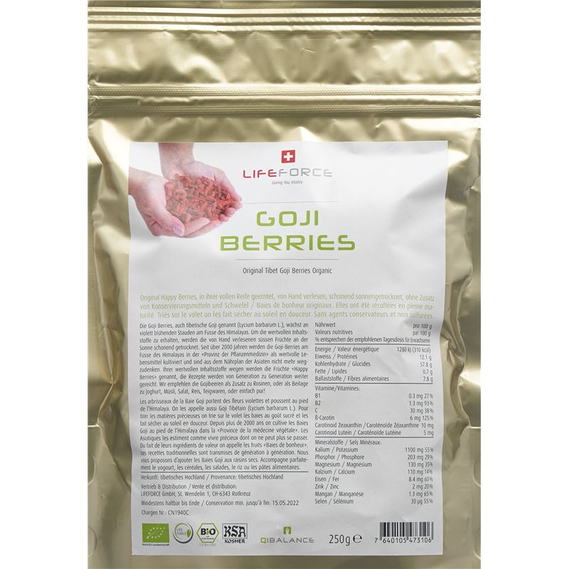 QIBALANCE Goji Berries getrocknet Bio Btl 250 g