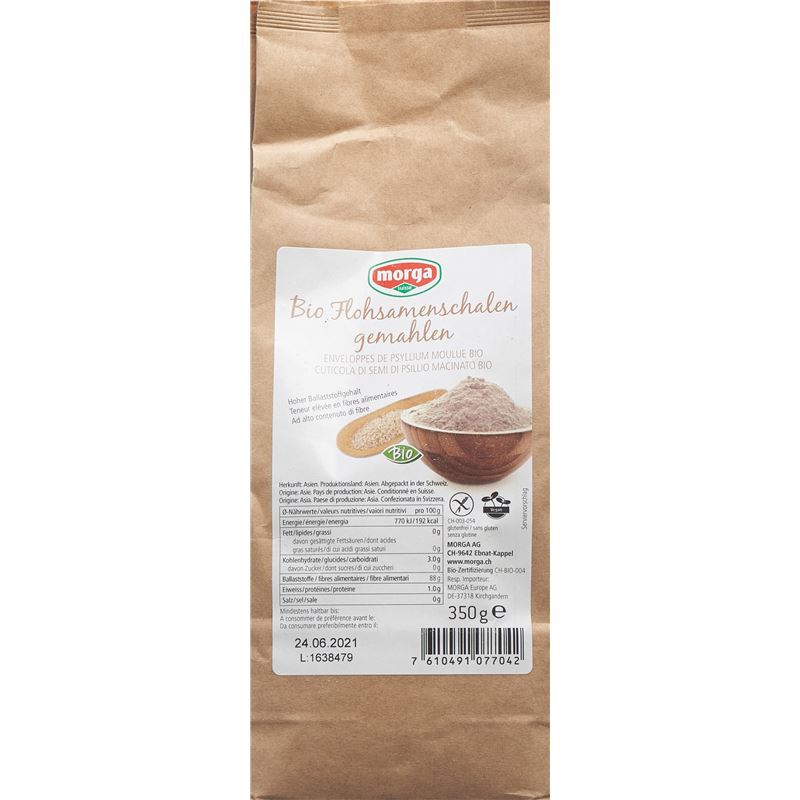 MORGA Flohsamenschalen gemahlen glutenfr Bio 350 g