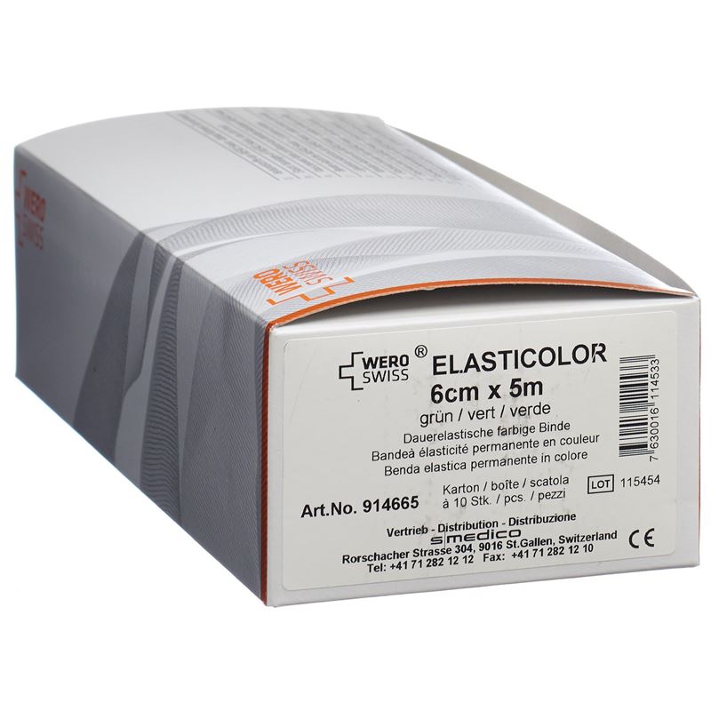 WERO SWISS Elasticolor El Bind 5mx6cm grün 10 Stk