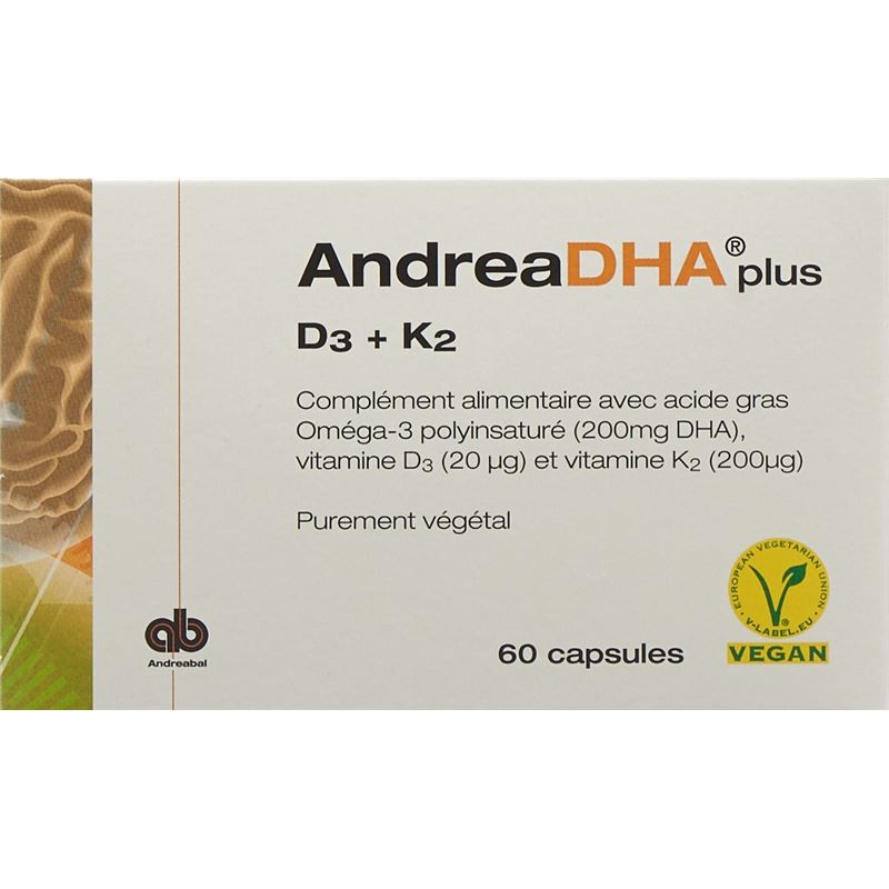 ANDREADHA plus Omega-3 Vit D3+K2 Kaps vegan 60 Stk
