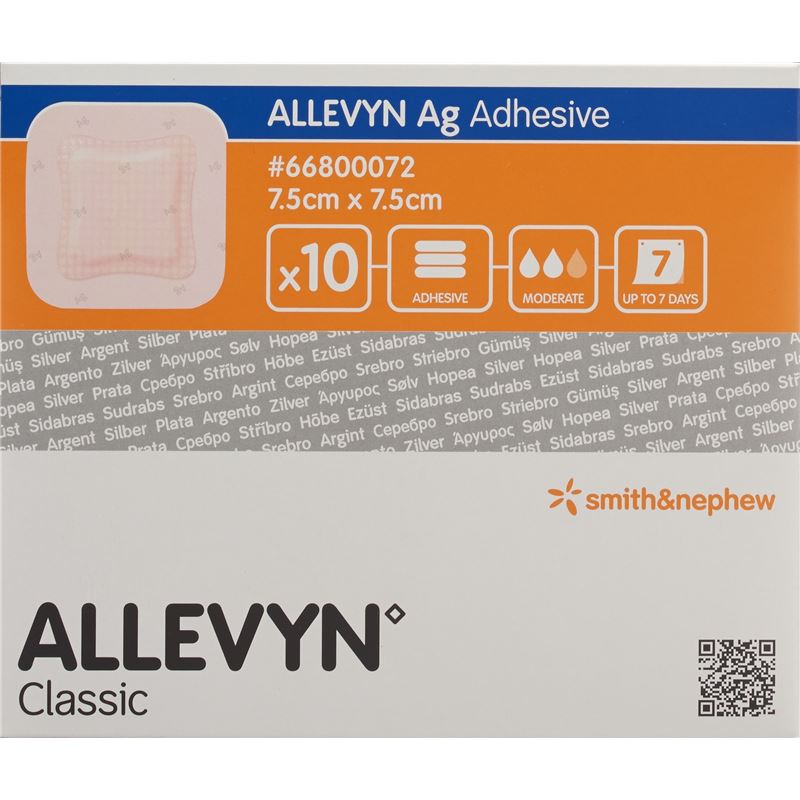 ALLEVYN AG ADHESIVE Wundkompr 7.5x7.5cm 10 Stk