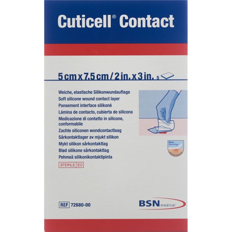 CUTICELL Contact Silikonwundaufl 5x7.5cm 5 Stk