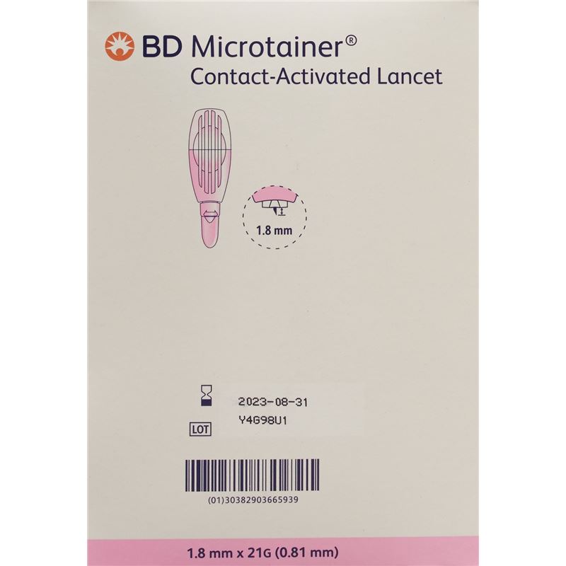 BD MICROTAINER kont Lanzetten 21Gx1.8mm pi 200 Stk