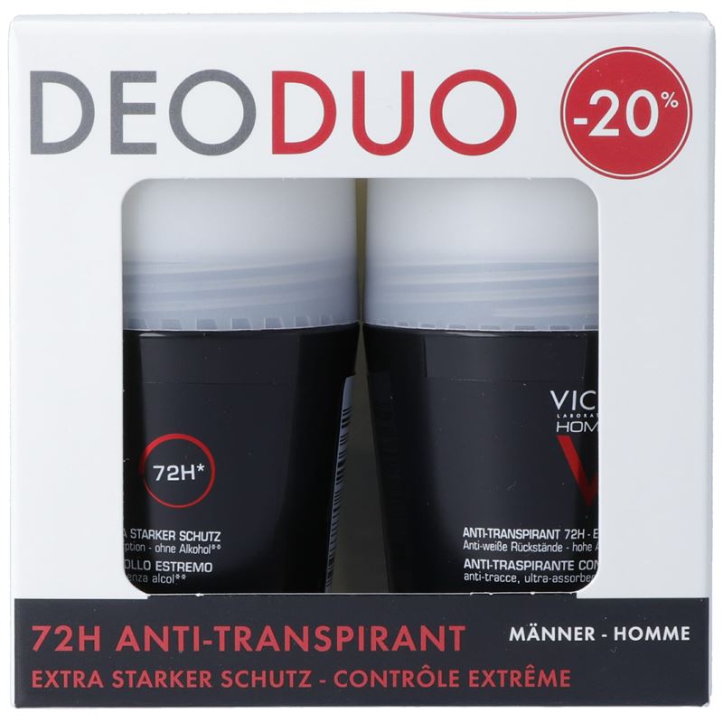 VICHY Homme Deo Anti-T 72H Duo-20% 2 Roll-on 50 ml