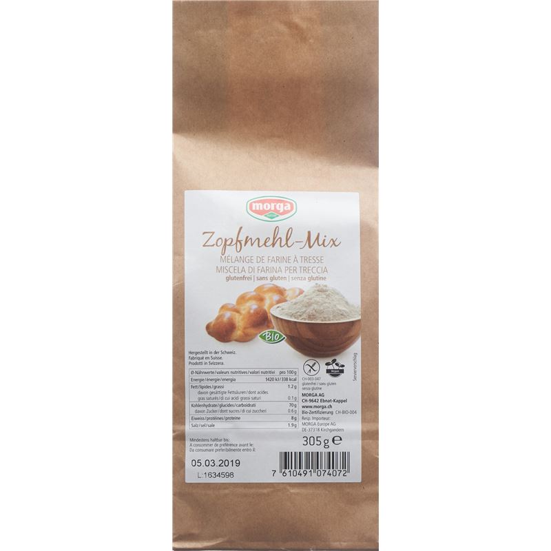 MORGA Zopfmehl-Mix glutenfrei Bio 305 g
