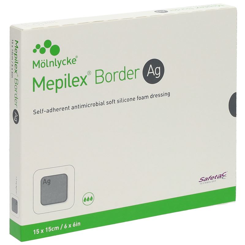 MEPILEX Ag Border Schaumverband 15x15cm 5 Stk