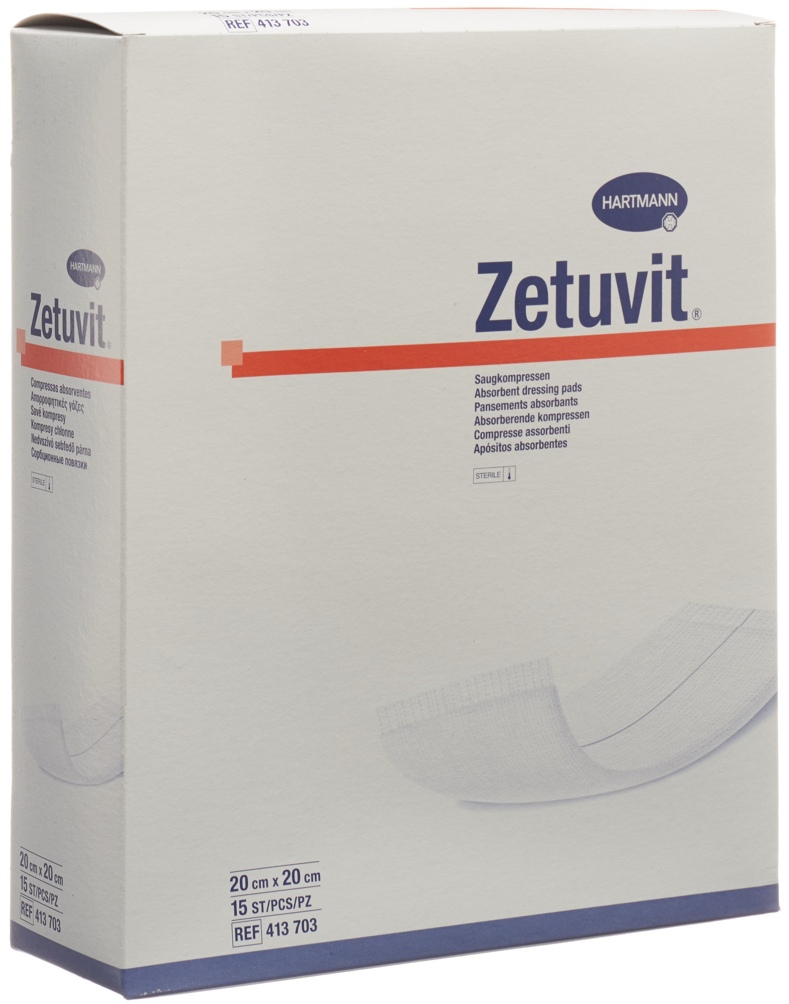 ZETUVIT Absorptionsverband 20x20cm steril 15 Stk