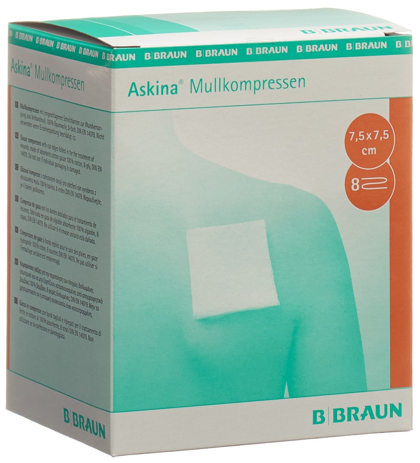 ASKINA Mullkompresse 7.5cmx7.5cm ster 25 x 2 Stk