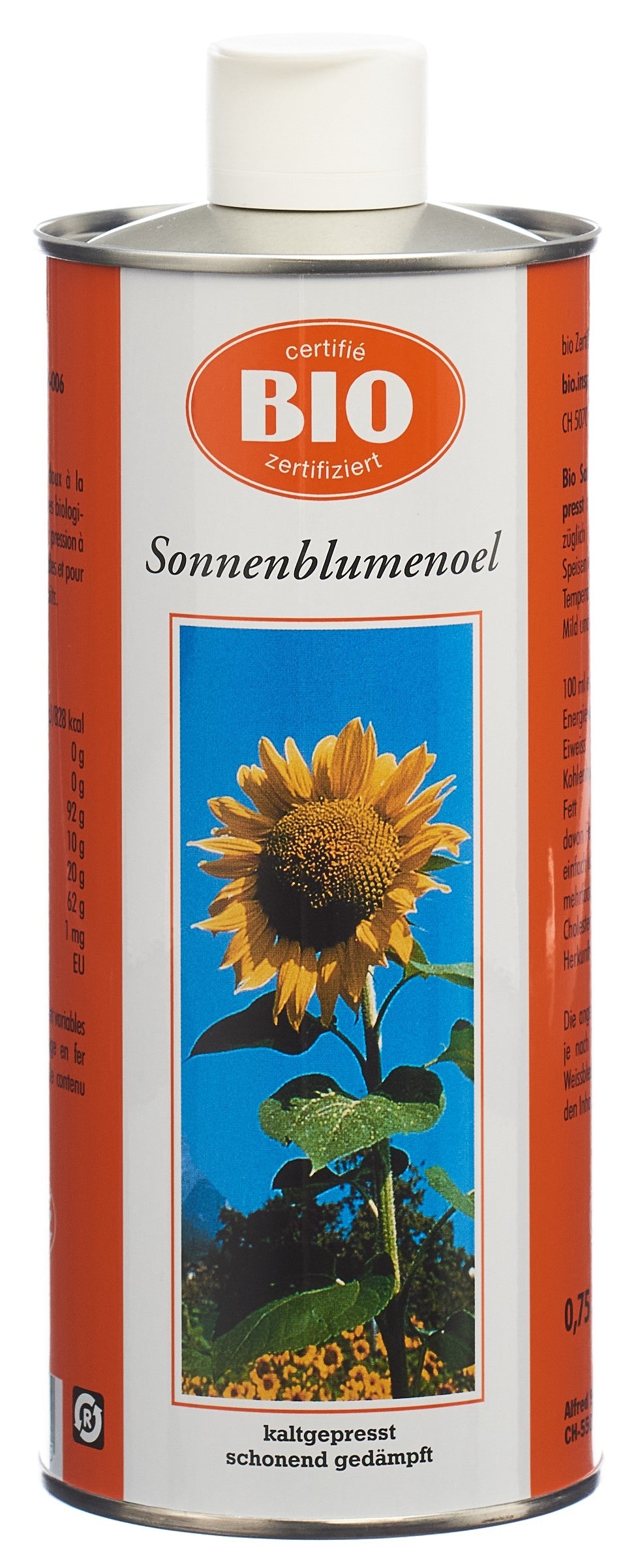 BRACK Sonnenblumenöl kaltgepresst Bio 7.5 dl