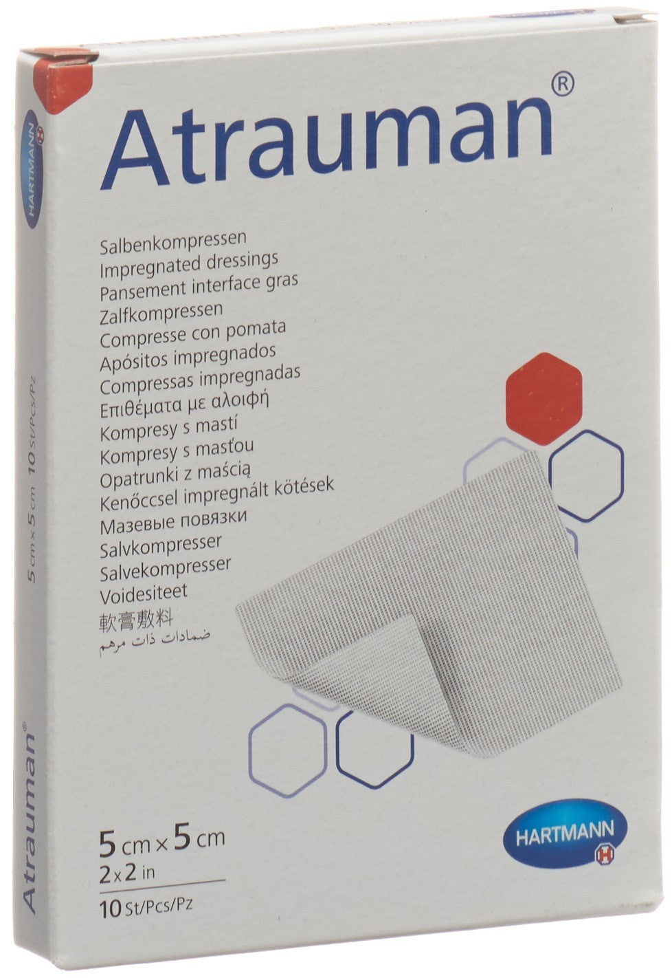 ATRAUMAN Salbenkompressen 5x5cm steril 10 Stk