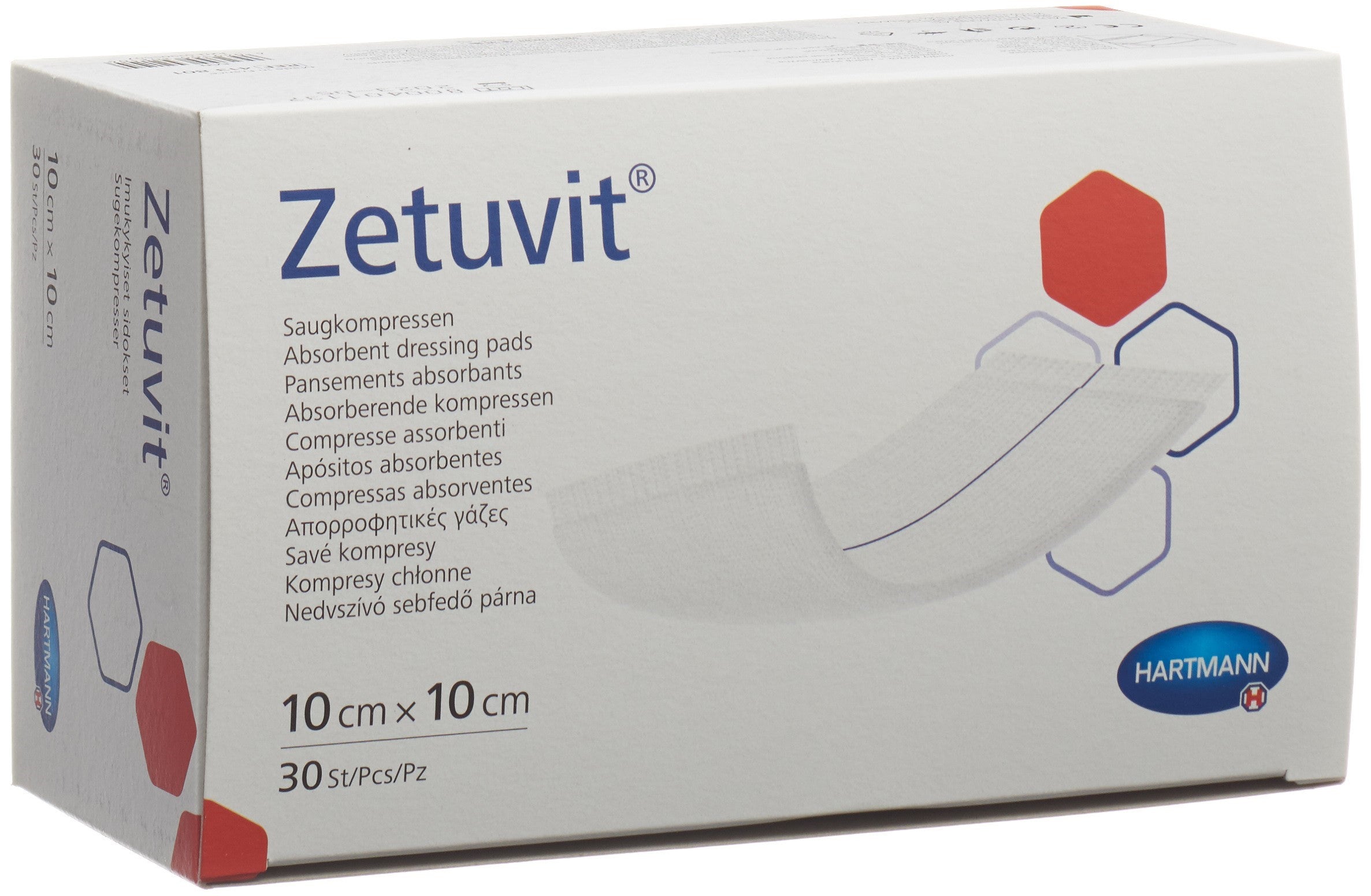 ZETUVIT Absorptionsverband 10x10cm 30 Stk