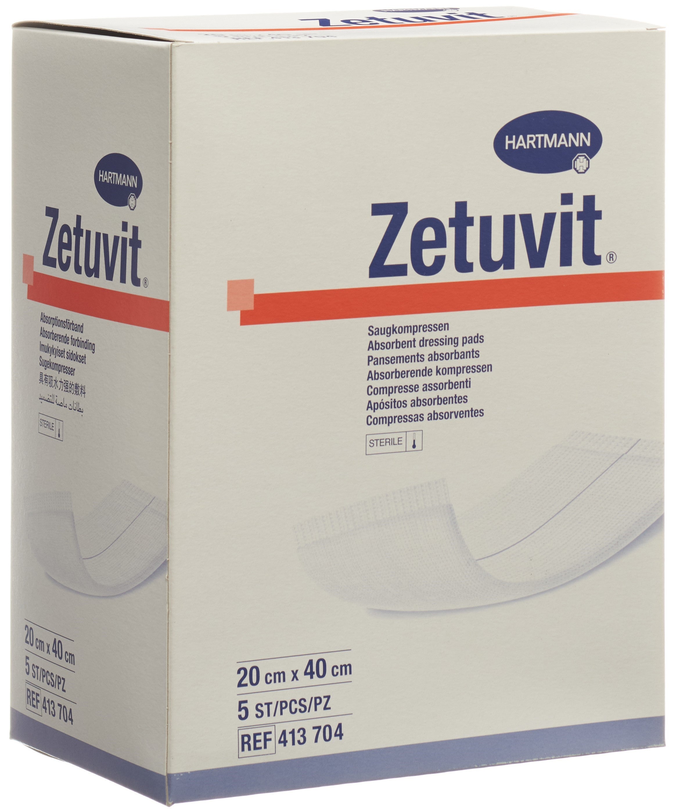 ZETUVIT Absorptionsverband 20x40cm steril 5 Stk