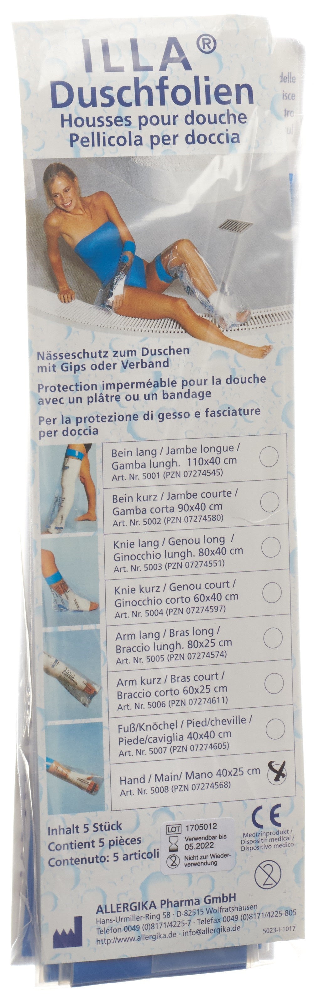 ILLA Dusch Schutzfolie 40x25cm Hand Btl 5 Stk