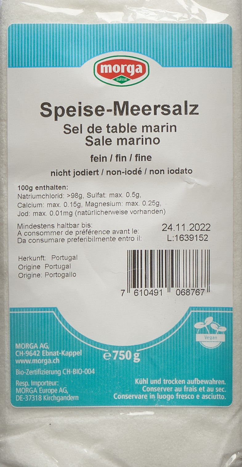 MORGA Meersalz fein Btl 750 g