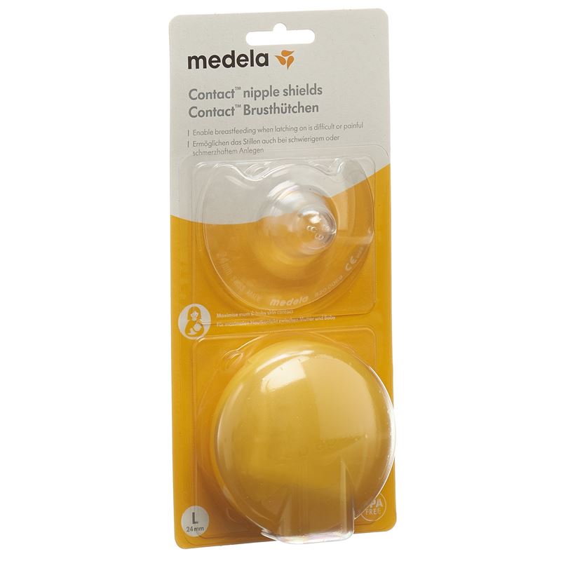 MEDELA Contact Brusthütchen L 24mm mit Box 1 Paar