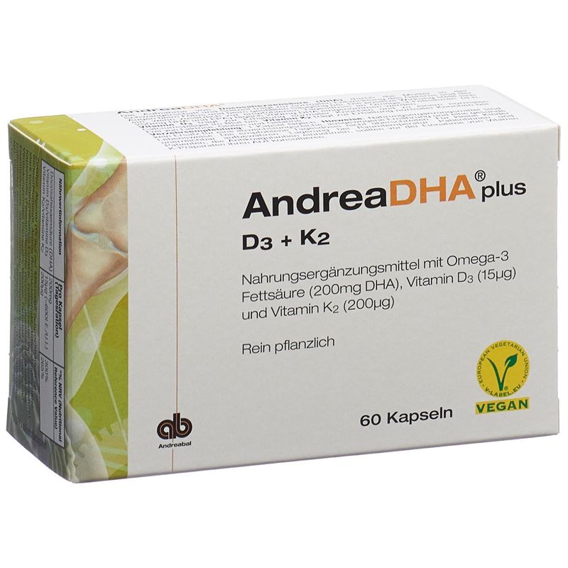 ANDREADHA plus Omega-3 Vit D3+K2 Kaps vegan 60 Stk