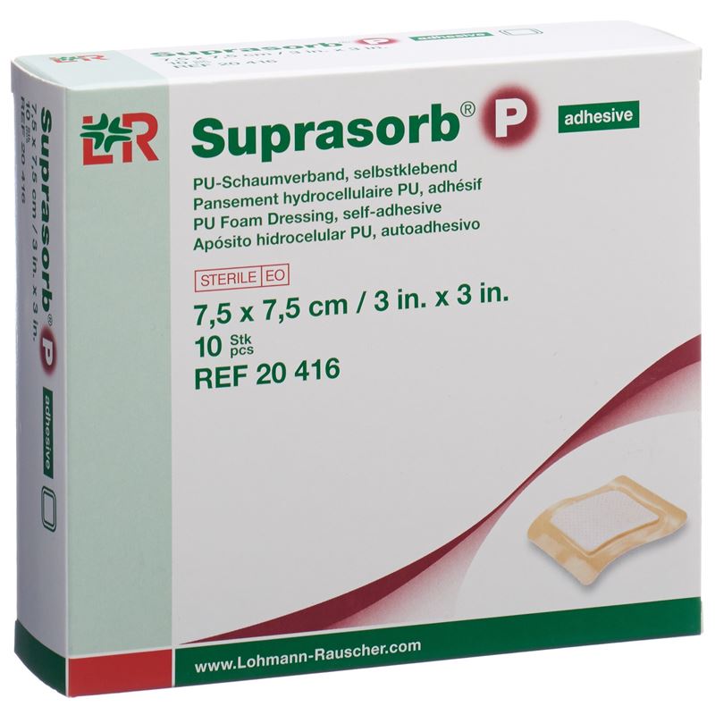 SUPRASORB P Schaumverband 7.5x7.5cm selbstk 10 Stk