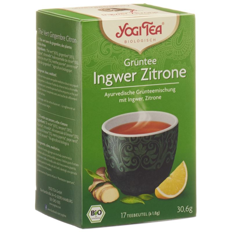 YOGI TEA Grüntee Ingwer Zitrone 17 Btl 1.8 g