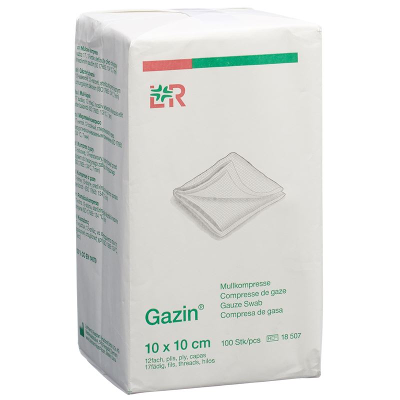 GAZIN Mullkompressen 10x10cm 12f unst 100 Stk