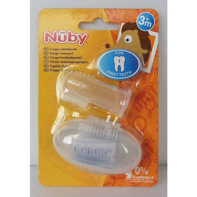 NUBY Finger-Zahnbürste mit Aufbewahrungsbox