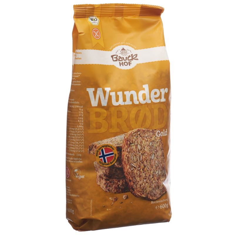 BAUCKHOF Wunderbrot Gold m Kurkuma glutenfr 600 g