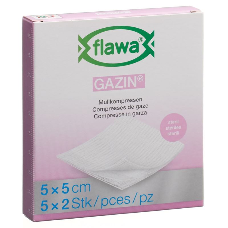 FLAWA Gazin Mullkompres 5x5cm steril 5 x 2 Stk