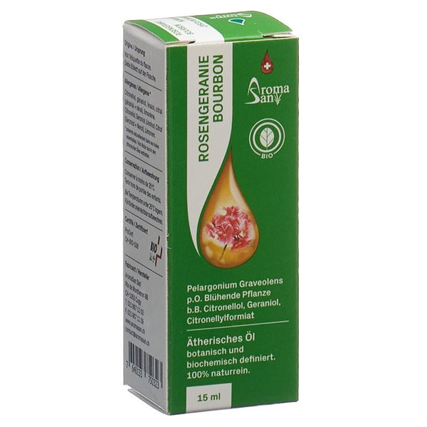 AROMASAN Rosengeranie Äth/Öl Schachtel Bio 15 ml