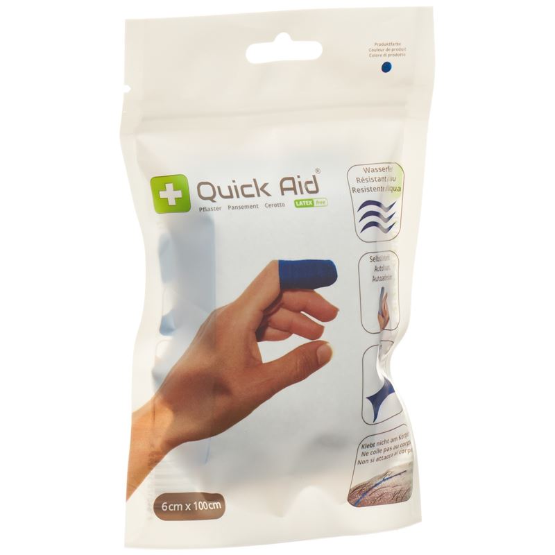 QUICK AID Pflaster 6x100cm Latexfrei blau