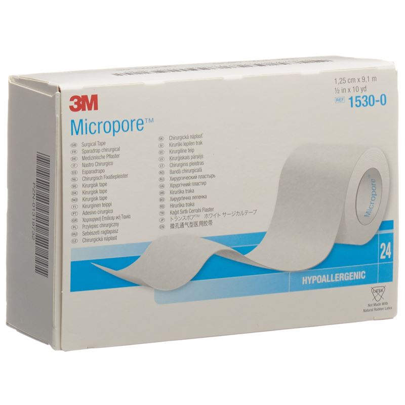 3M MICROPORE Rollenpfl o Disp 12mmx9.14m we 24 Stk