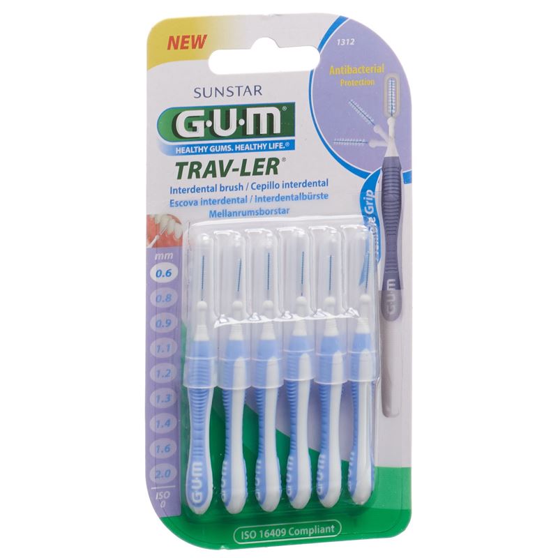 GUM SUNSTAR Trav-Ler 0.6mm cylindric lila 6 Stk