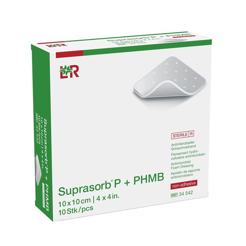 SUPRASORB P+PHMB Schaumverband 10x10cm 10 Stk